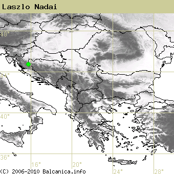 Laszlo Nadai, occupied quadrates according to mapping of Balcanica.info