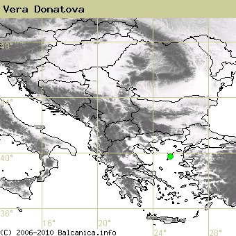 Vera Donatova, occupied quadrates according to mapping of Balcanica.info