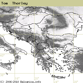 Tom  Thorley, occupied quadrates according to mapping of Balcanica.info