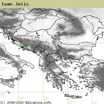 Ivan Jelic, occupied quadrates according to mapping of Balcanica.info