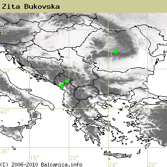 Zita Bukovska, occupied quadrates according to mapping of Balcanica.info