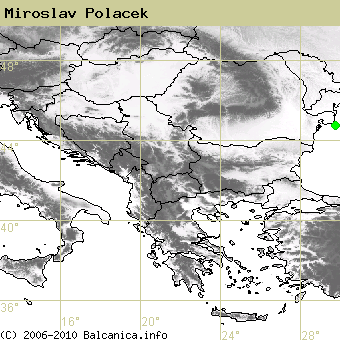 Miroslav Polacek, obsazené kvadráty podle mapování Balcanica.info